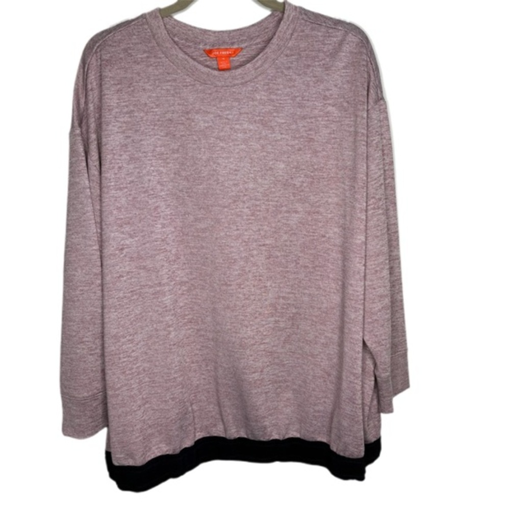 Joe Fresh Heathered Pink Crew Neck Top 1X